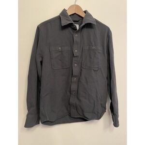 Duckworth Sawtooth Merino Wool Button Up Shirt Men Medium Gray Collar Pockets